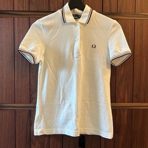 Fred Perry Twin Tip Polo in White (UK6/US2)